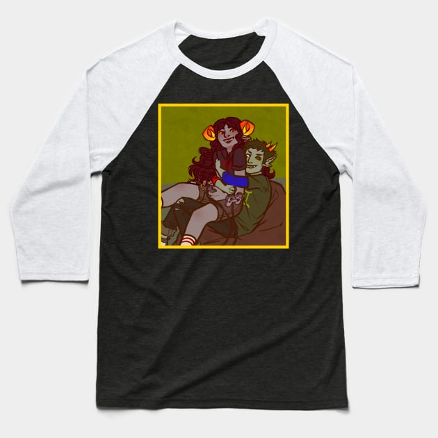 Aradia and Sollux Pale Date Baseball T-Shirt by lucitrius